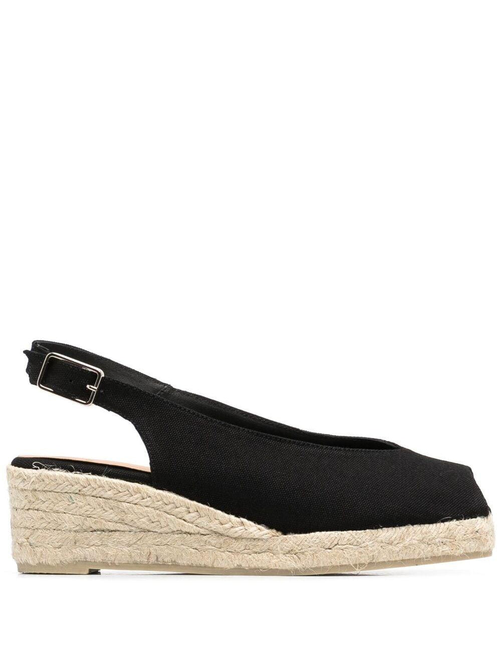 Sandali con zeppa in nero - donna 
