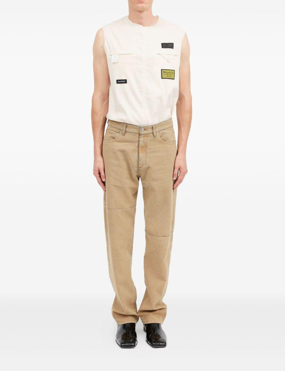 Jeans a cinque tasche in marrone Mm6 maison margiela - uomo 