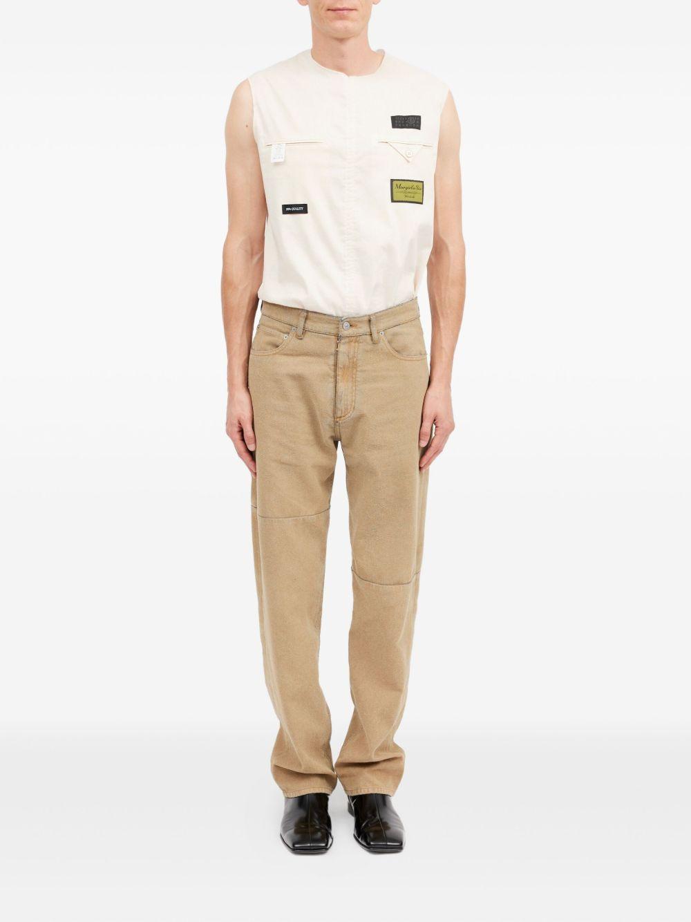 Jeans a cinque tasche in marrone Mm6 maison margiela - uomo 