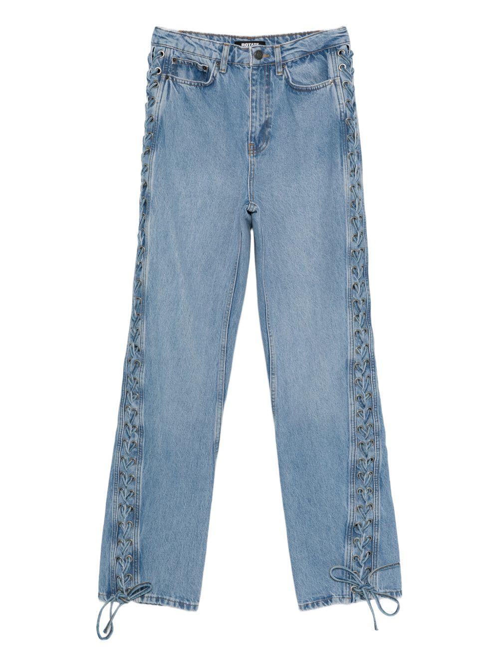 Jeans con laccetti in blu Rotate - donna 