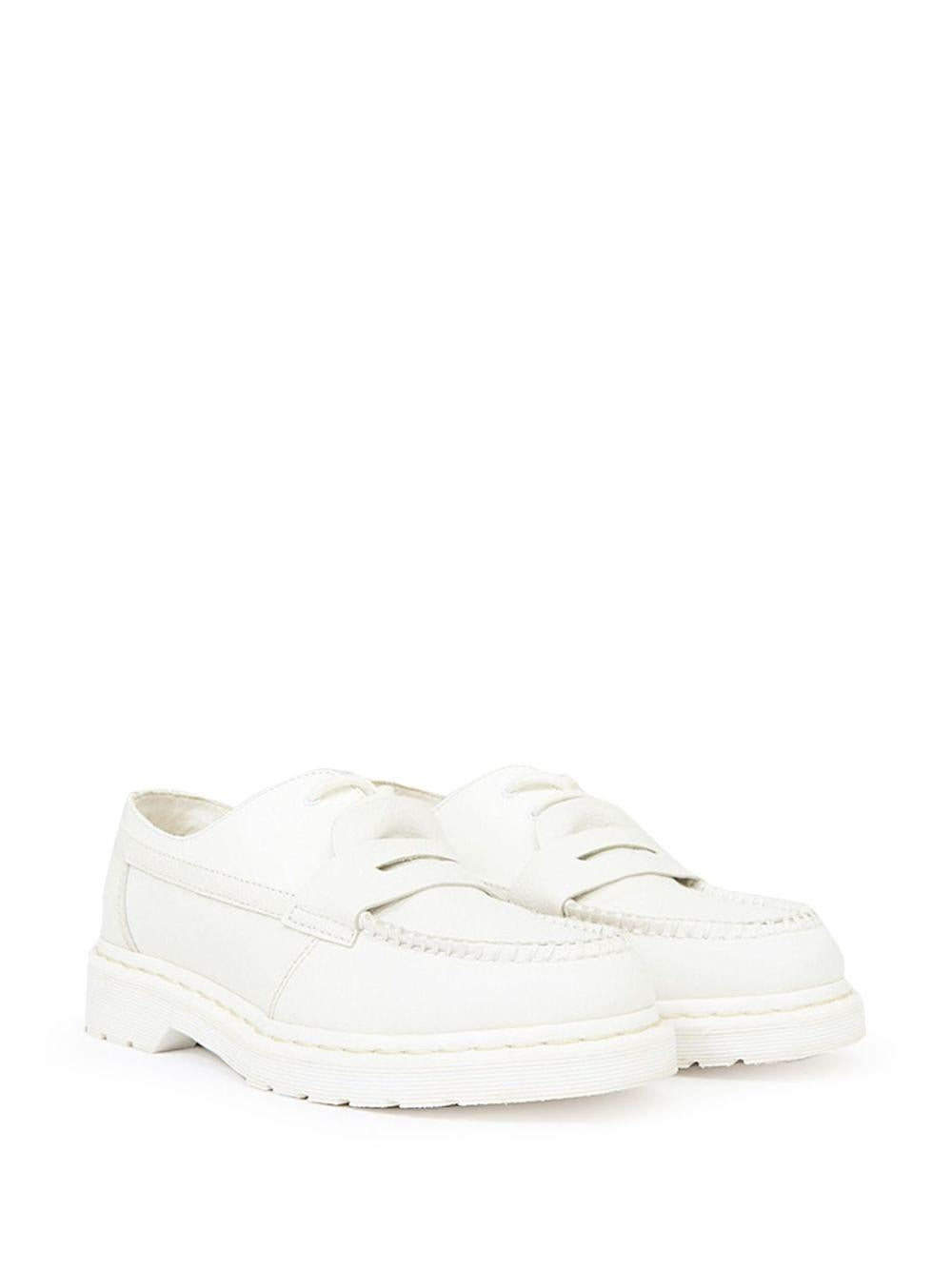 Mocassini in pelle in bianco MM6 x Dr. Martens - donna 