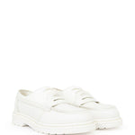 Mocassini in pelle in bianco MM6 x Dr. Martens - donna 