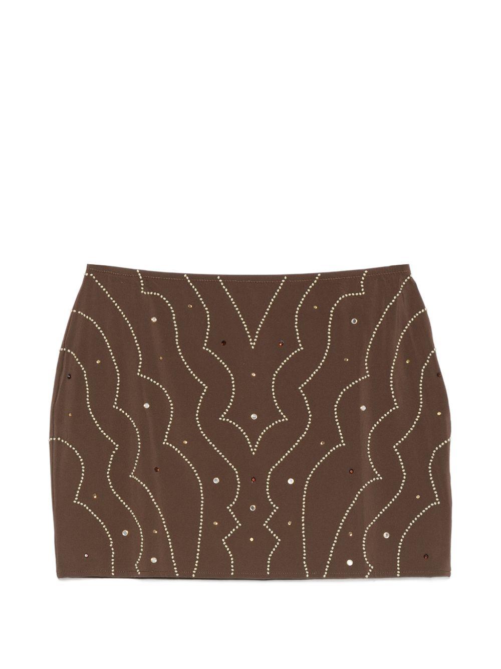 Minigonna con cristalli in marrone Venuja - donna 