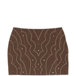 Minigonna con cristalli in marrone Venuja - donna 