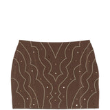 Minigonna con cristalli in marrone Venuja - donna 
