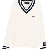 Maglione con scollo a V in bianco Ksubi - uomo 