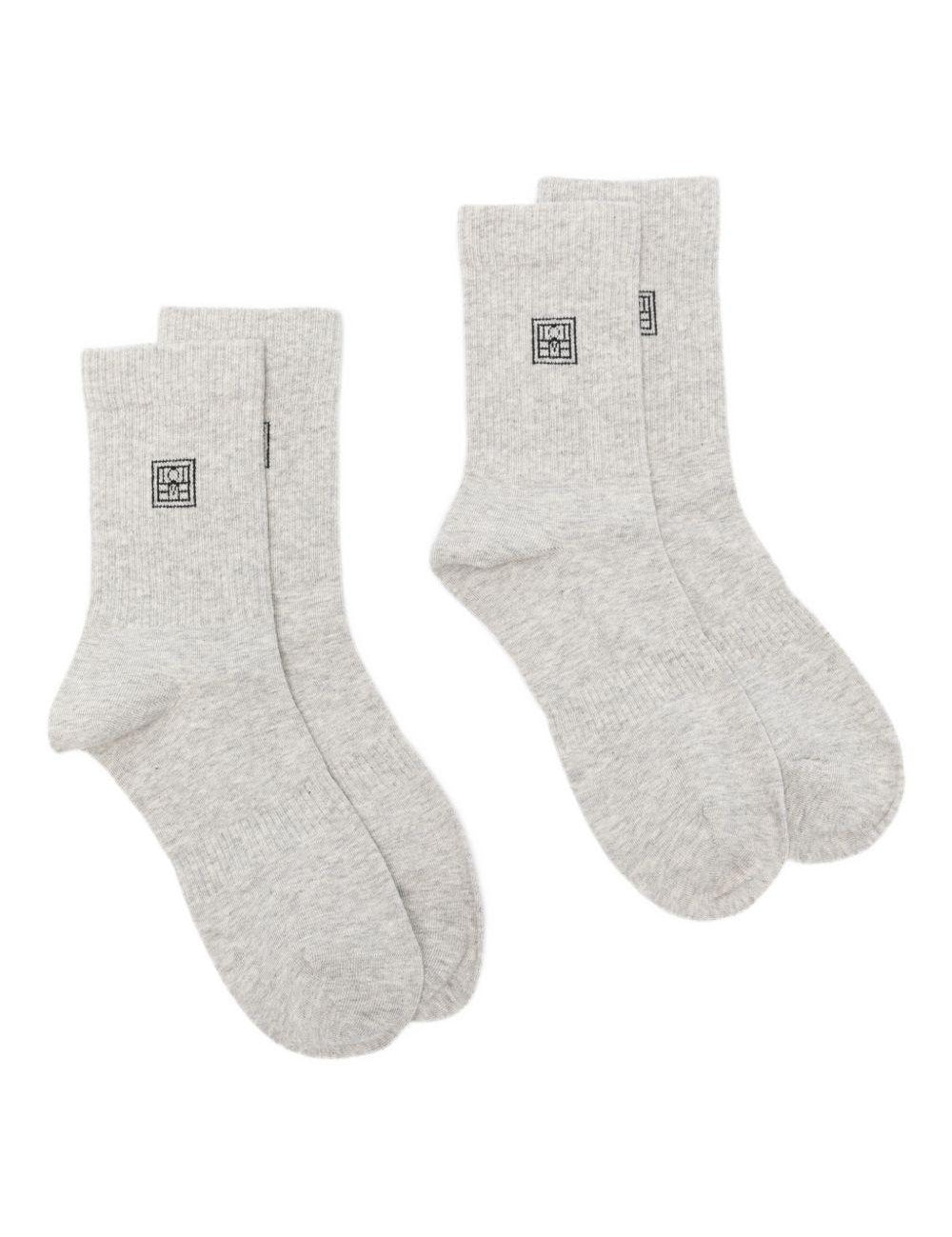 Calzini con logo set da due in grigio Toteme - donna 