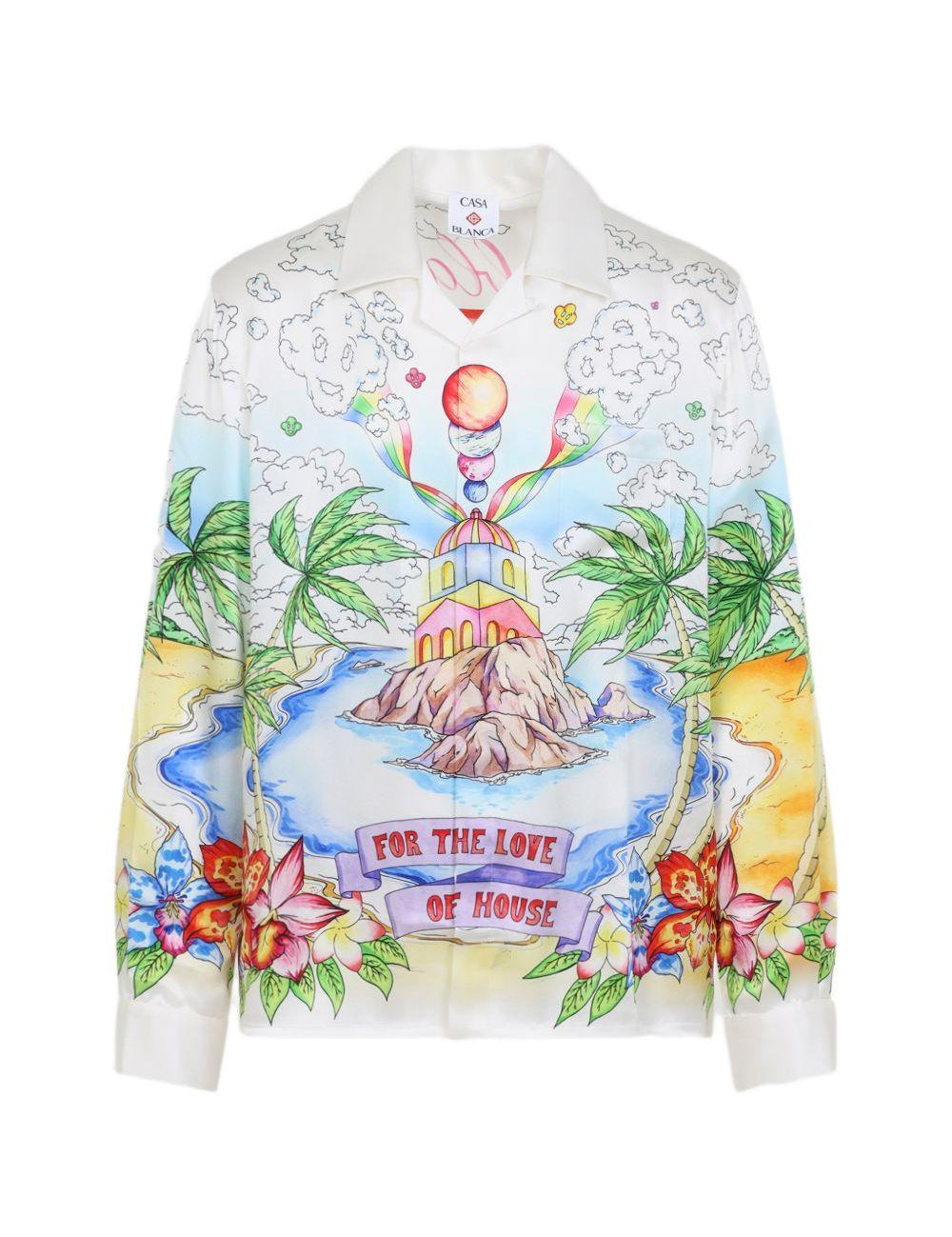 Camicia a maniche lunghe con stampa multicolor Casablanca - uomo 