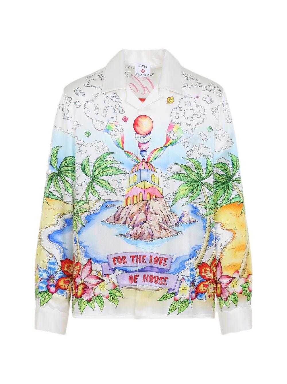 Camicia a maniche lunghe con stampa multicolor Casablanca - uomo 