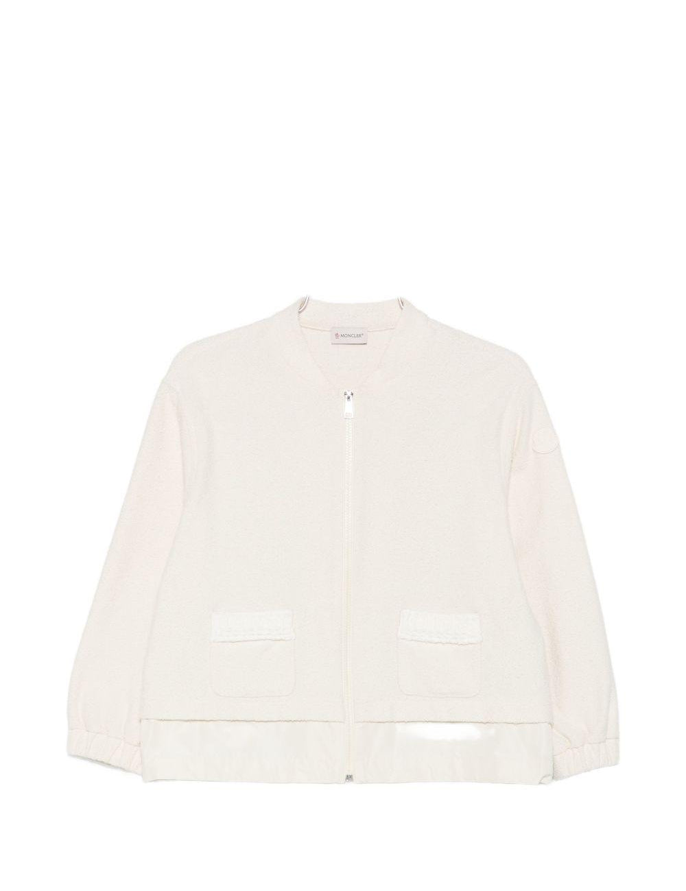 Giacca con zip boucle in avorio Moncler - donna 