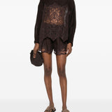Top in pizzo in marrone Maurizio - donna 