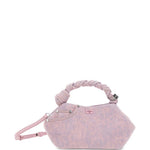 Borsa a mano bou small in denim rosa Ganni - donna 