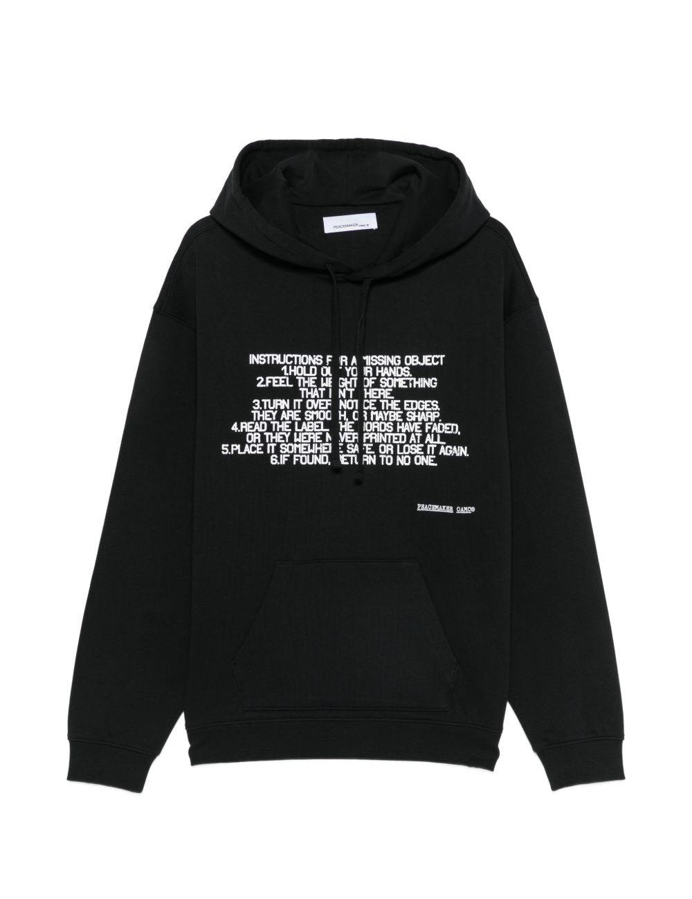 Felpa con stampa slogan in nero Oamc peacemaker - uomo 