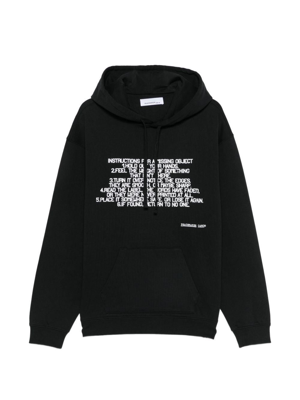 Felpa con stampa slogan in nero Oamc peacemaker - uomo 
