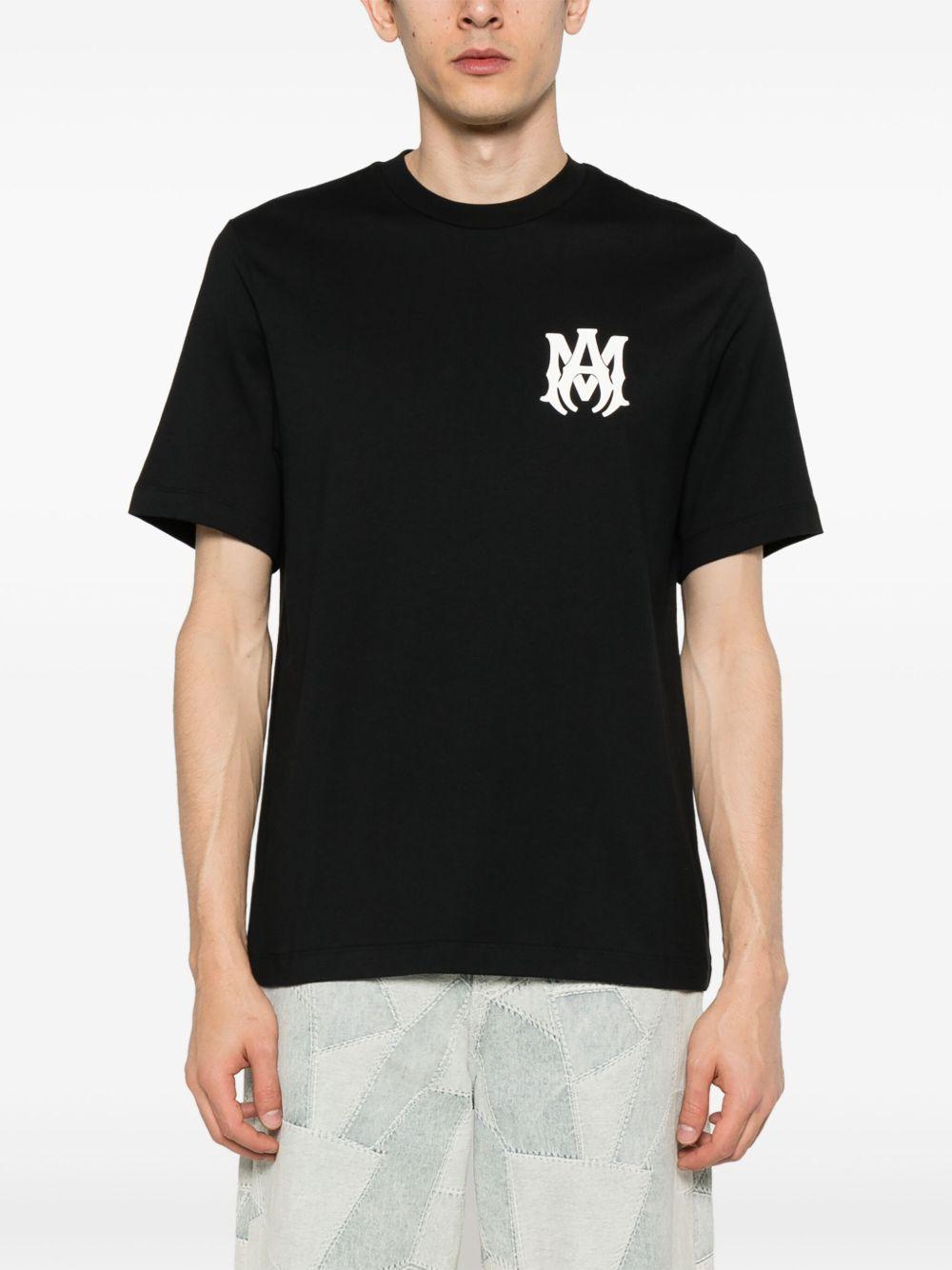 T-shirt a maniche corte con logo  in nero 