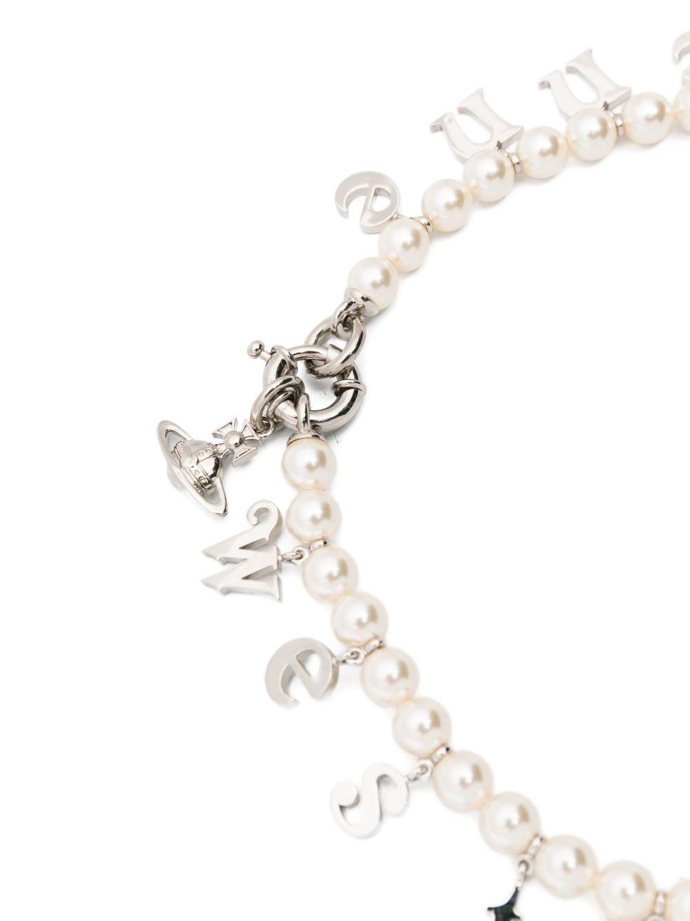 Collana con ciondolo di perle leanne color crema Vivienne westwood - donna 