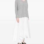 Maglione con scollo a V in grigio Gotha - donna 