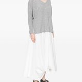 Maglione con scollo a V in grigio Gotha - donna 