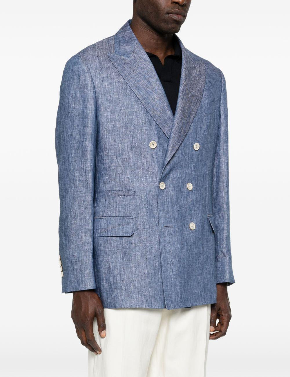 Blazer doppiopetto in blu Brunello cucinelli - uomo 