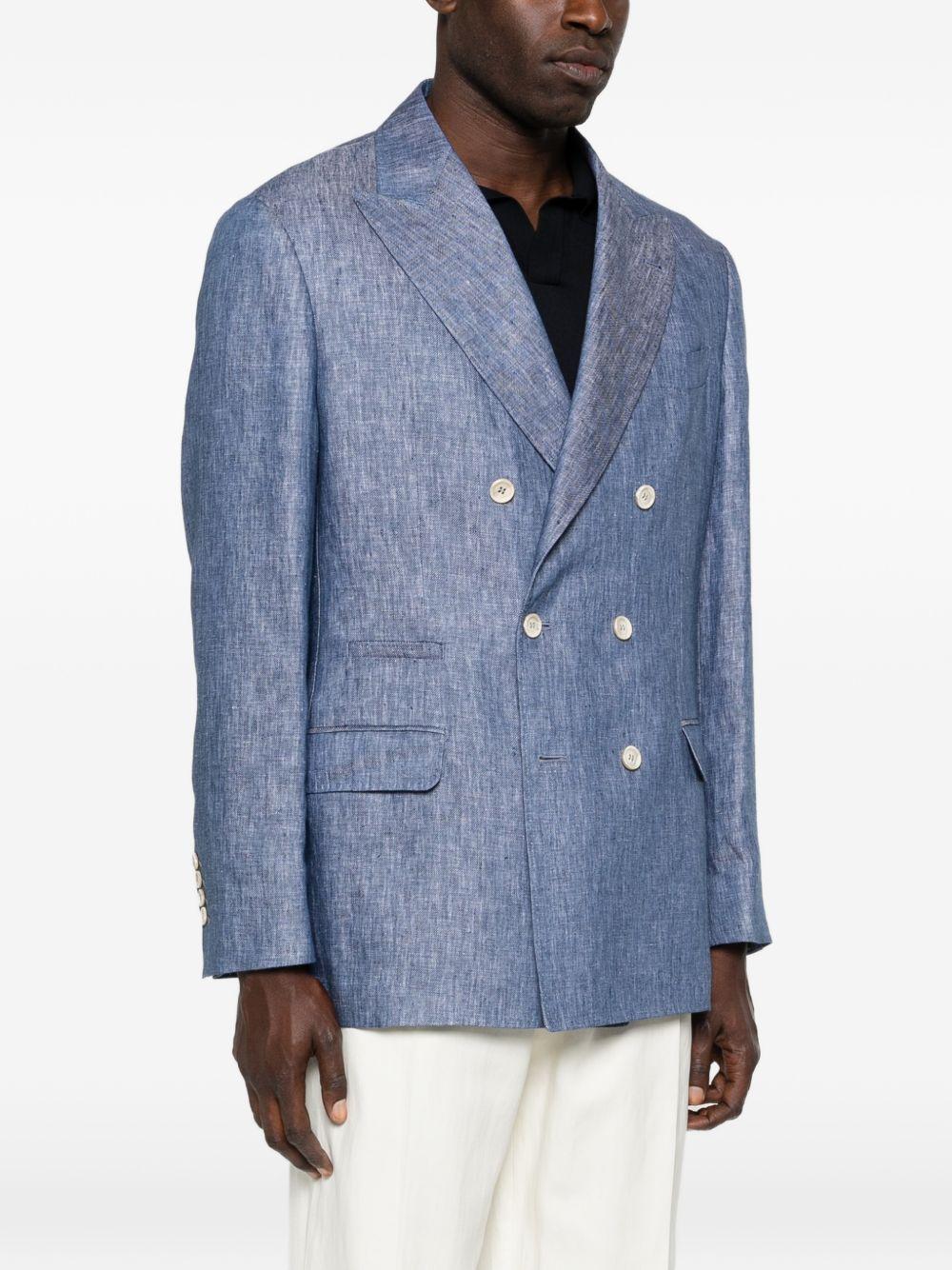 Blazer doppiopetto in blu Brunello cucinelli - uomo 