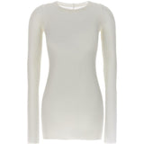 T-shirt a maniche lunghe in bianco Rick owens - donna 