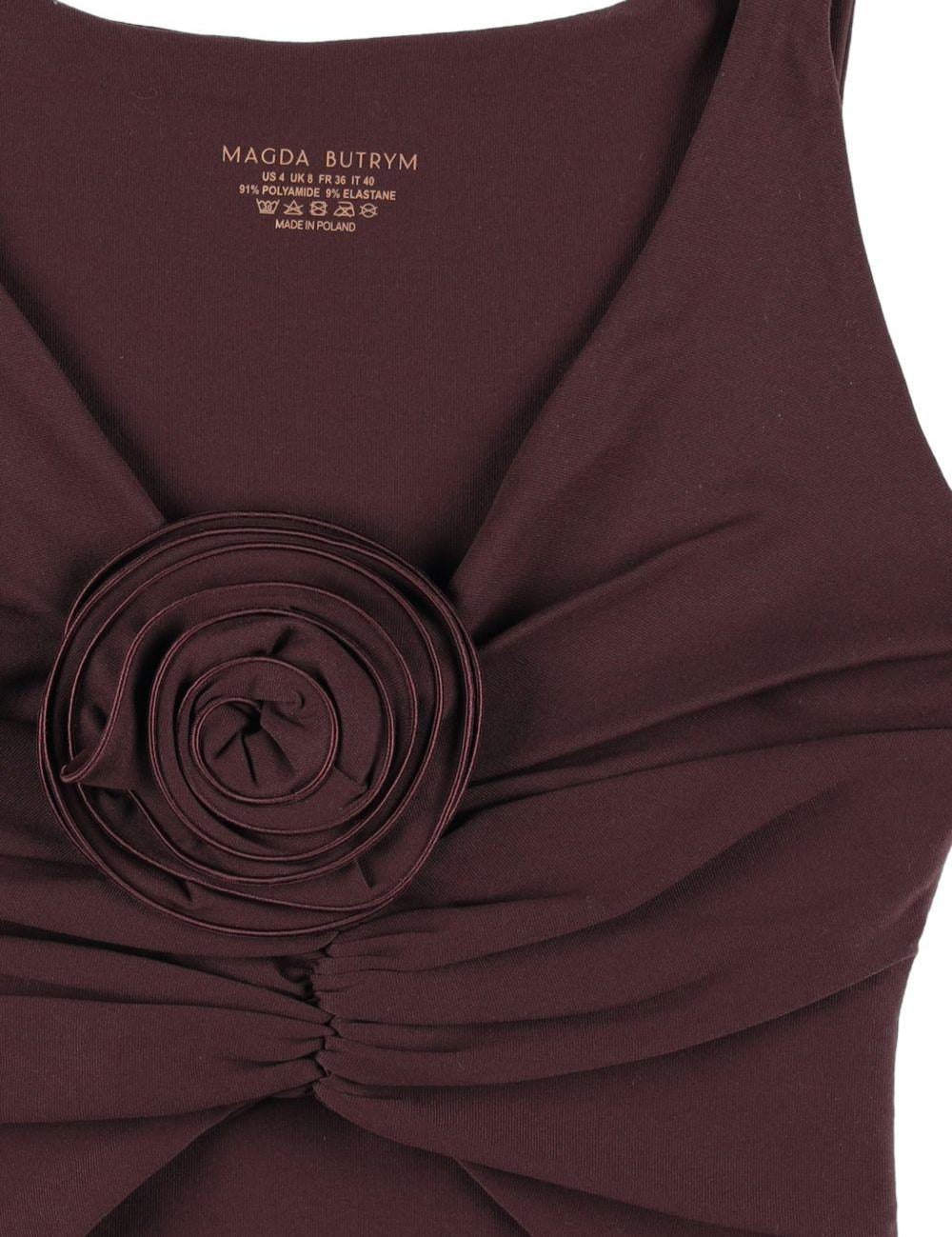 Top bikini con dettaglio rosa in bordeax Magda butrym - donna 