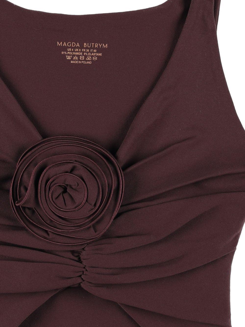Top bikini con dettaglio rosa in bordeax Magda butrym - donna 