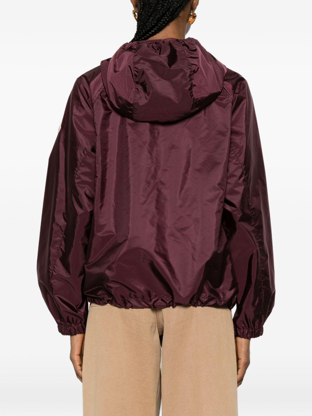 Giacca con cappuccio e zip Coquelicot in bordeaux Moncler - donna 