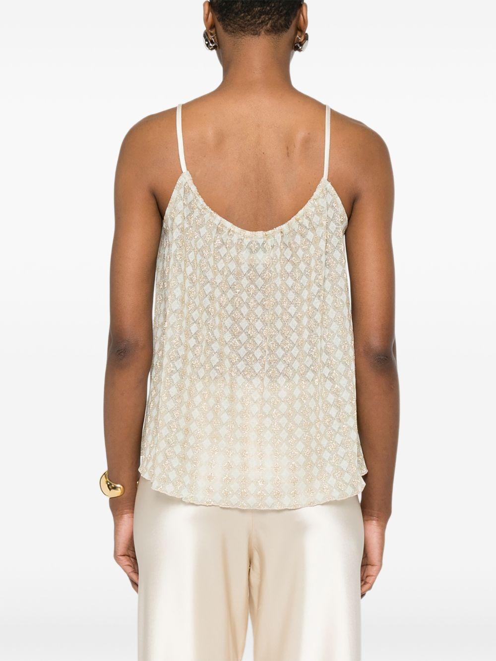 Top con motivo geometrico in avorio Forte Forte - donna 