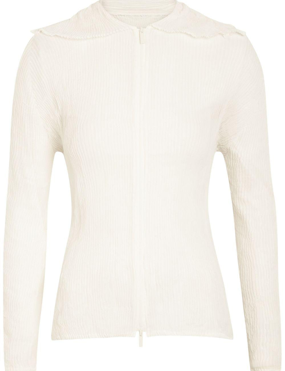 Top effetto plisse con zip in bianco Issey miyake  - donna 