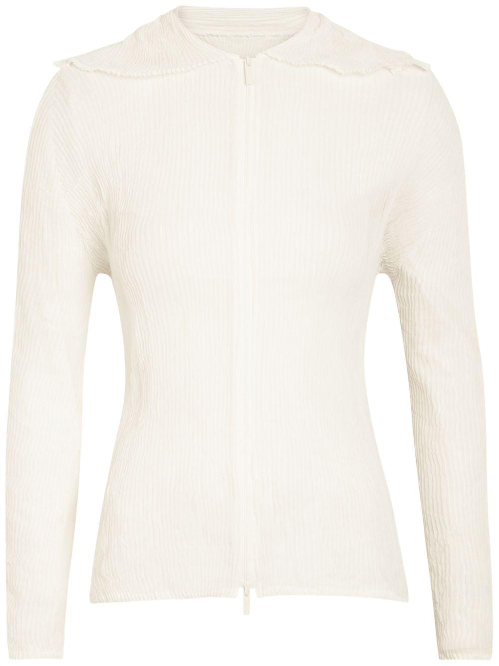 Top effetto plisse con zip in bianco Issey miyake  - donna 