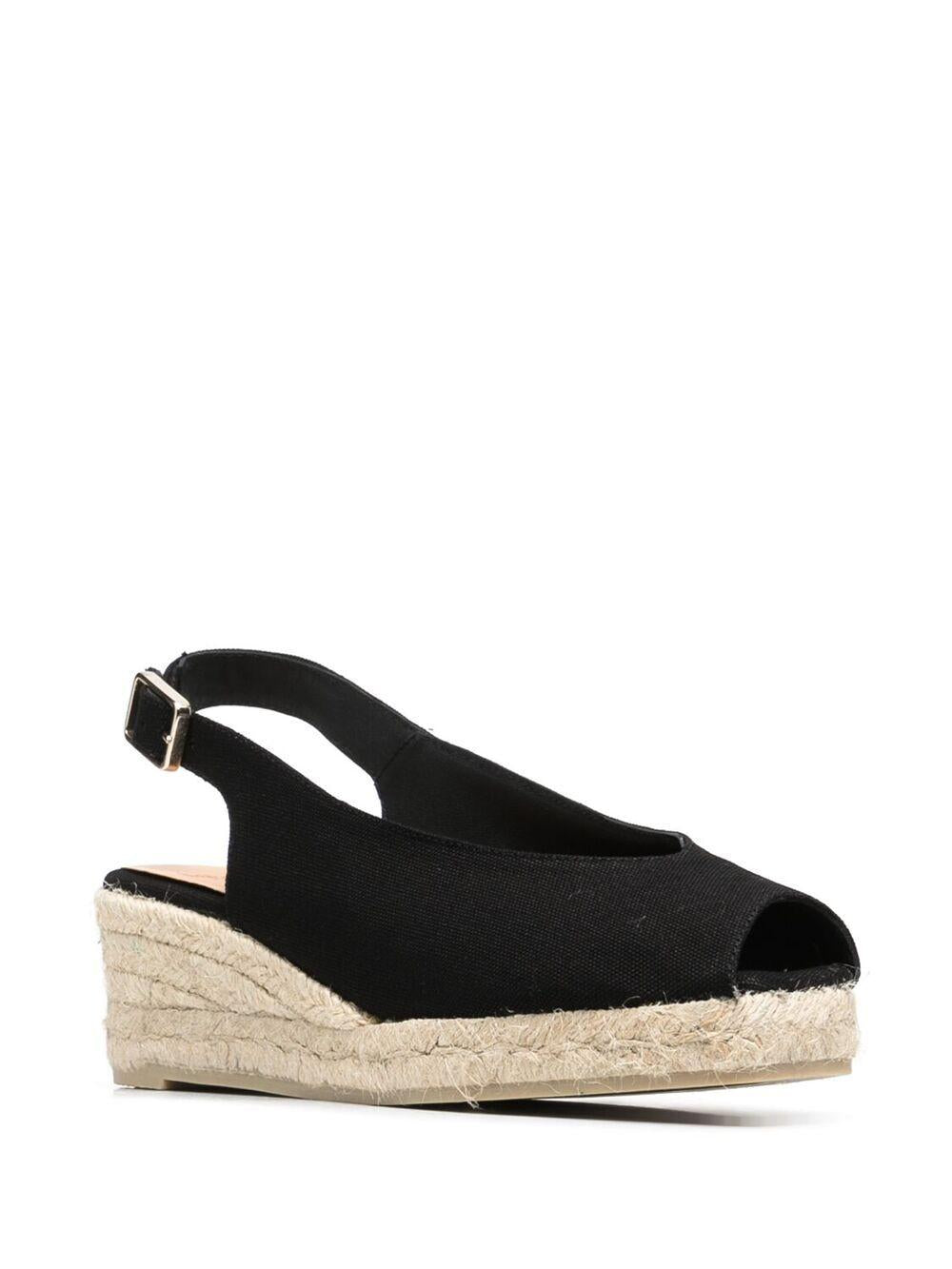 Sandali con zeppa in nero - donna 
