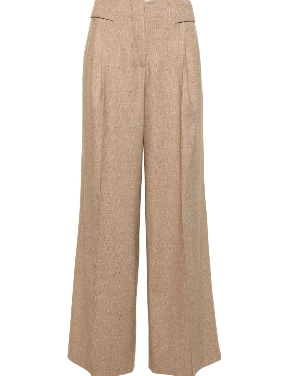 Pantaloni a gamba larga in beige - donna 
