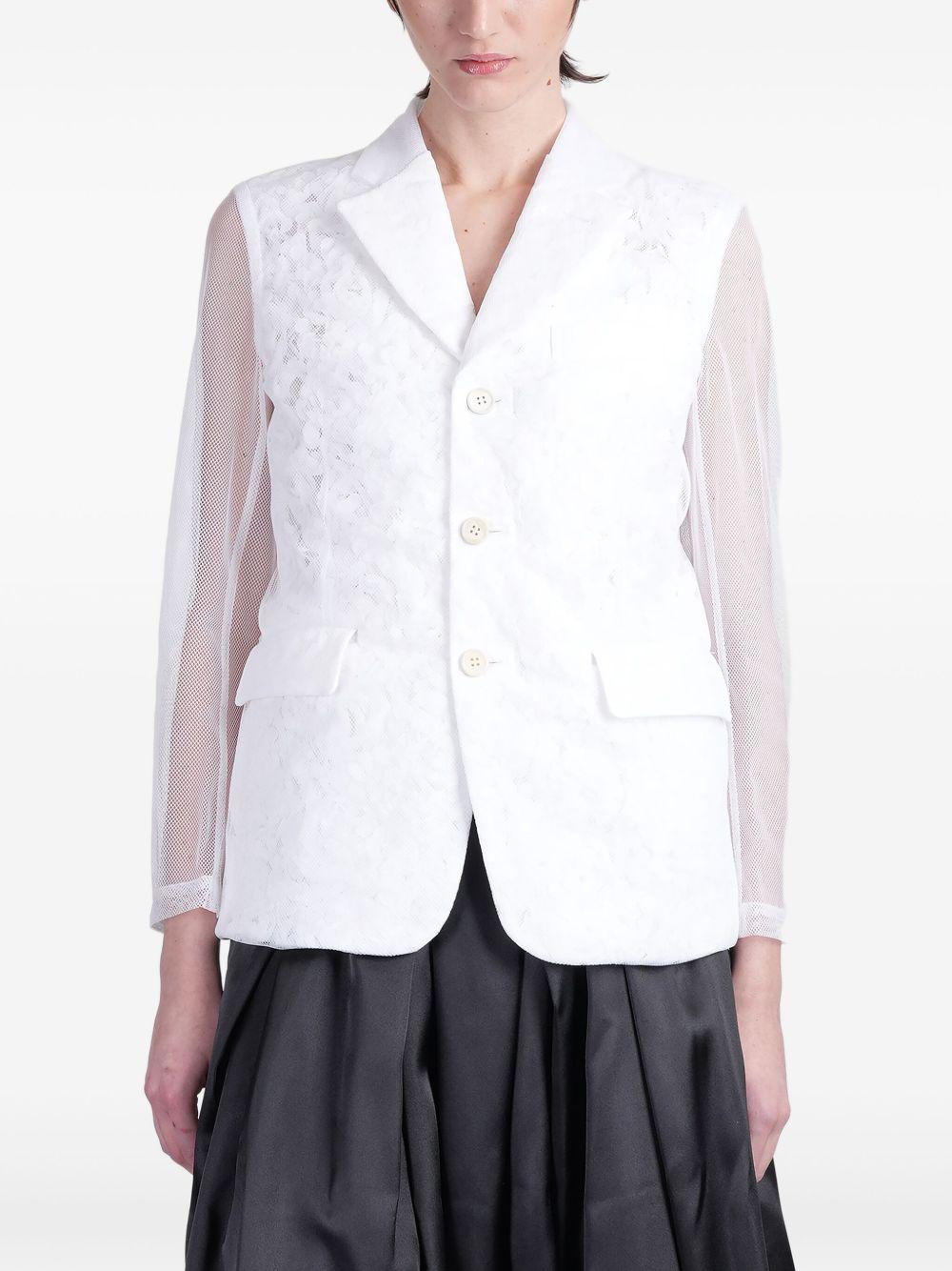Giacca con inserti trasparenti in bianco Comme Des Garçons - donna 