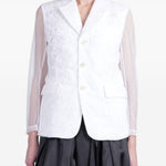 Giacca con inserti trasparenti in bianco Comme Des Garçons - donna 