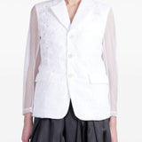 Giacca con inserti trasparenti in bianco Comme Des Garçons - donna 