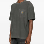 T-shirt con logo in grigio carhartt wip - uomo 