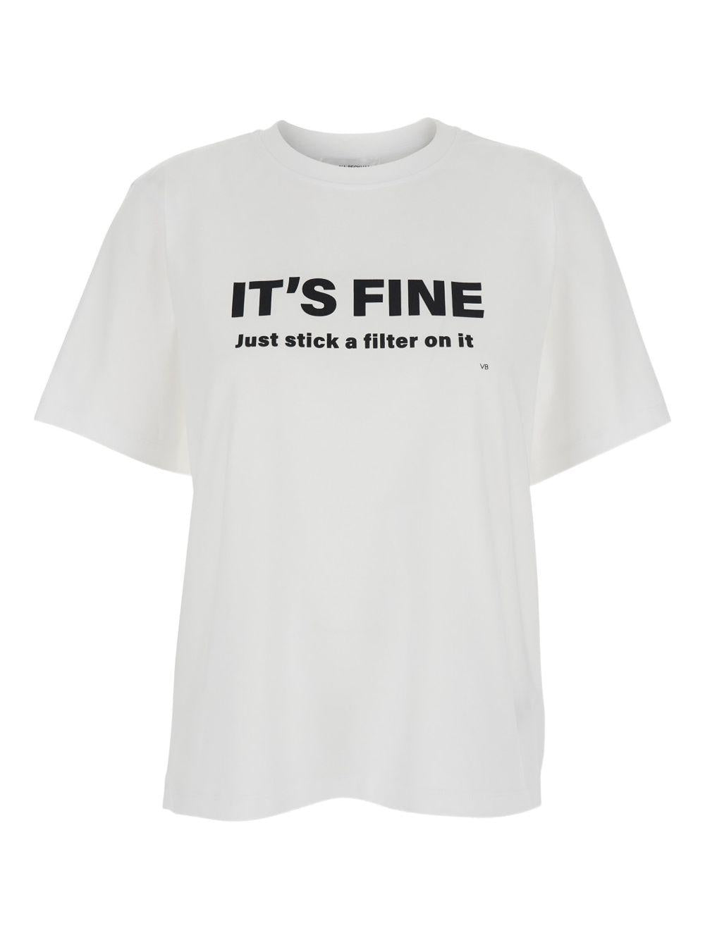 T-shirt con stampa in bianco Victoria beckham - donna 