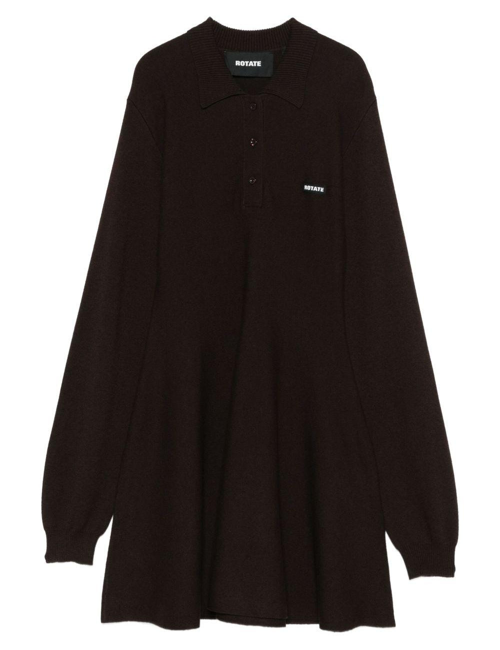 Mini abito a maniche lunghe in marrone Rotate sunday - donna 