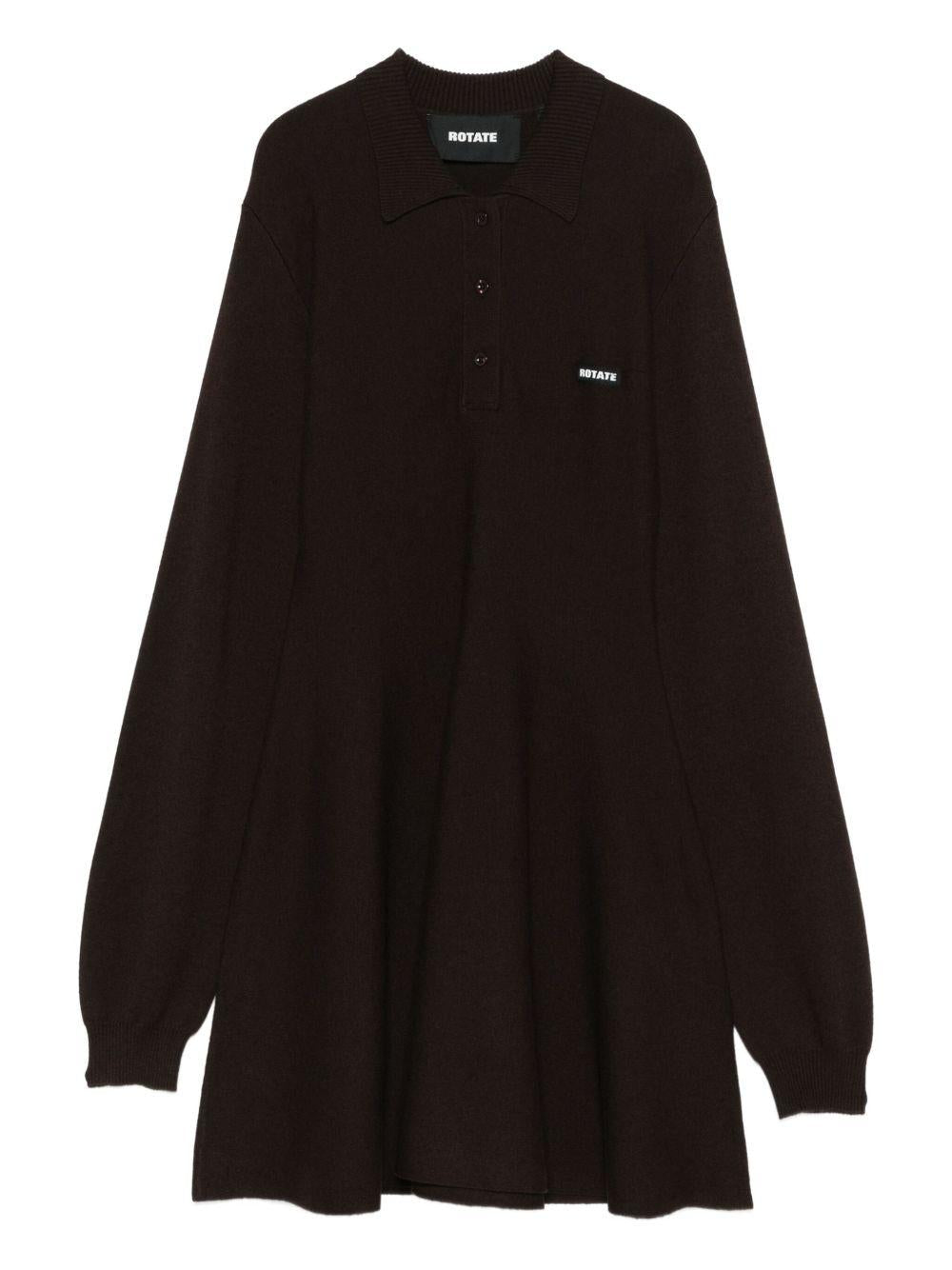 Mini abito a maniche lunghe in marrone Rotate sunday - donna 