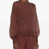 Maglione girocollo in marrone Brunello cucinelli - donna 