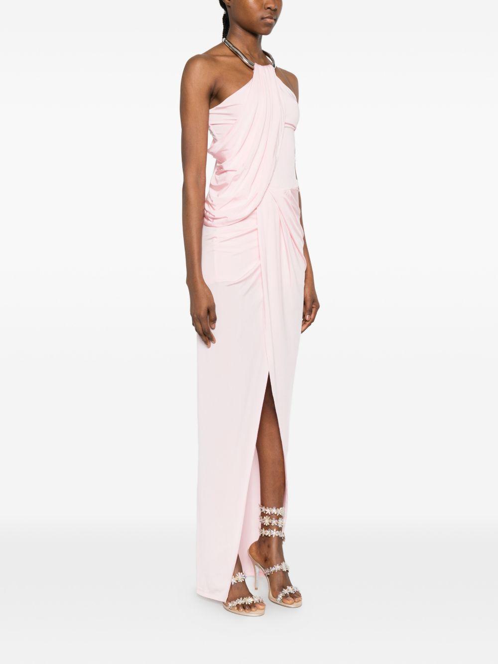 Abito lungo con collo halter in rosa Amen - donna 
