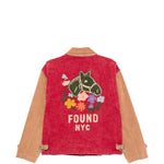 Giacca con design a pannelli field in beige e rosso Found - unisex 