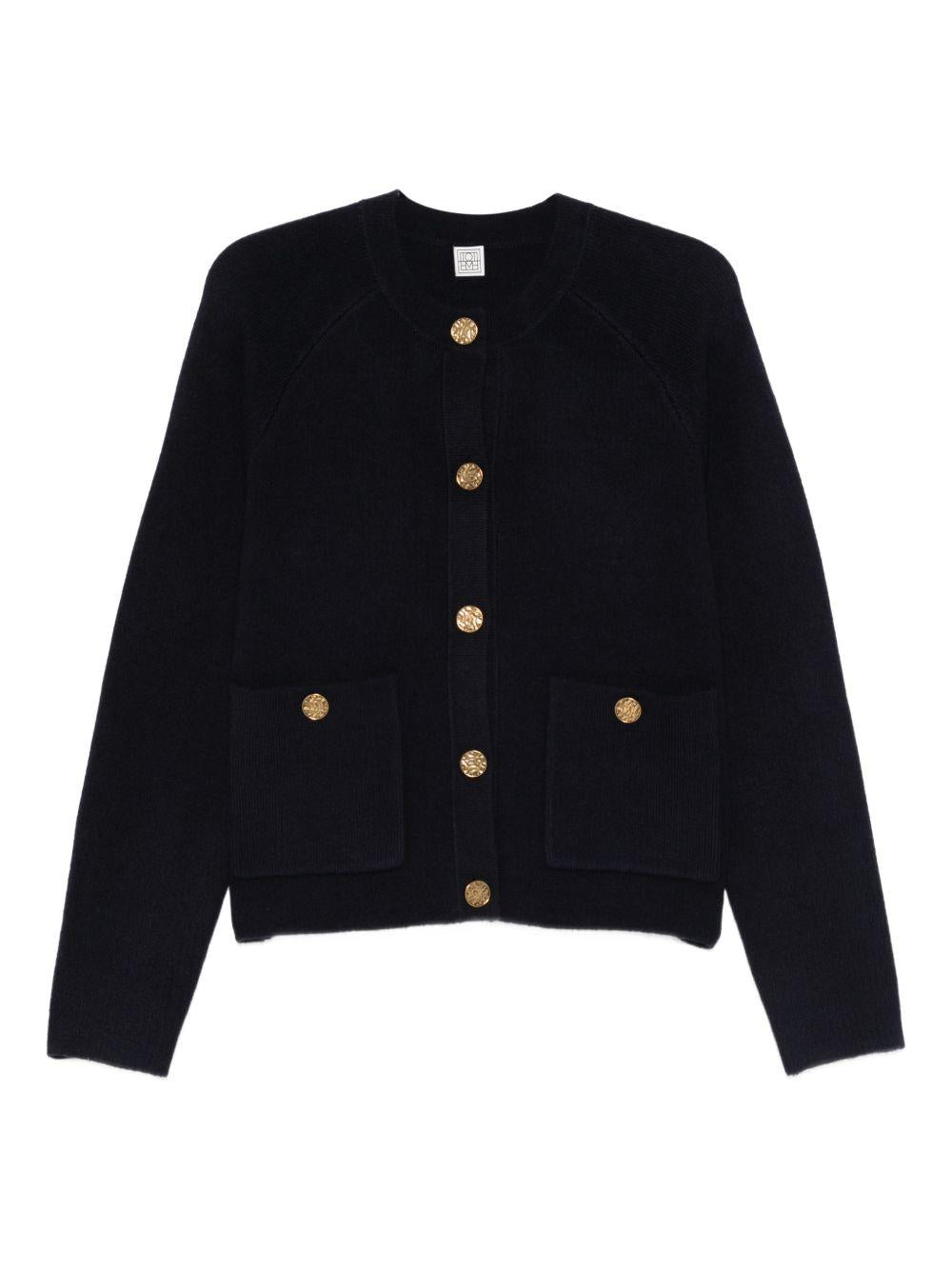 Cardigan con bottoni dorati in nero Toteme - donna 