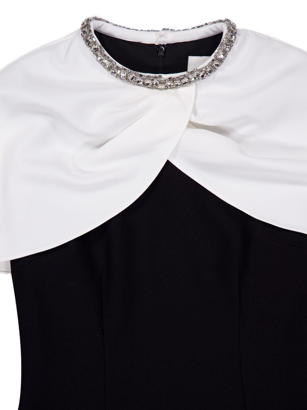 Abito midi con decorazione in nero e bianco - donna 