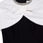Abito midi con decorazione in nero e bianco - donna 