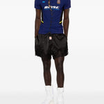 T-shirt a righe con lacci in blu Martine rose - unisex 