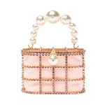 Borsa a mano con cristalli e perle holli in rosa Rosantica - donna 