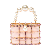 Borsa a mano con cristalli e perle holli in rosa Rosantica - donna 