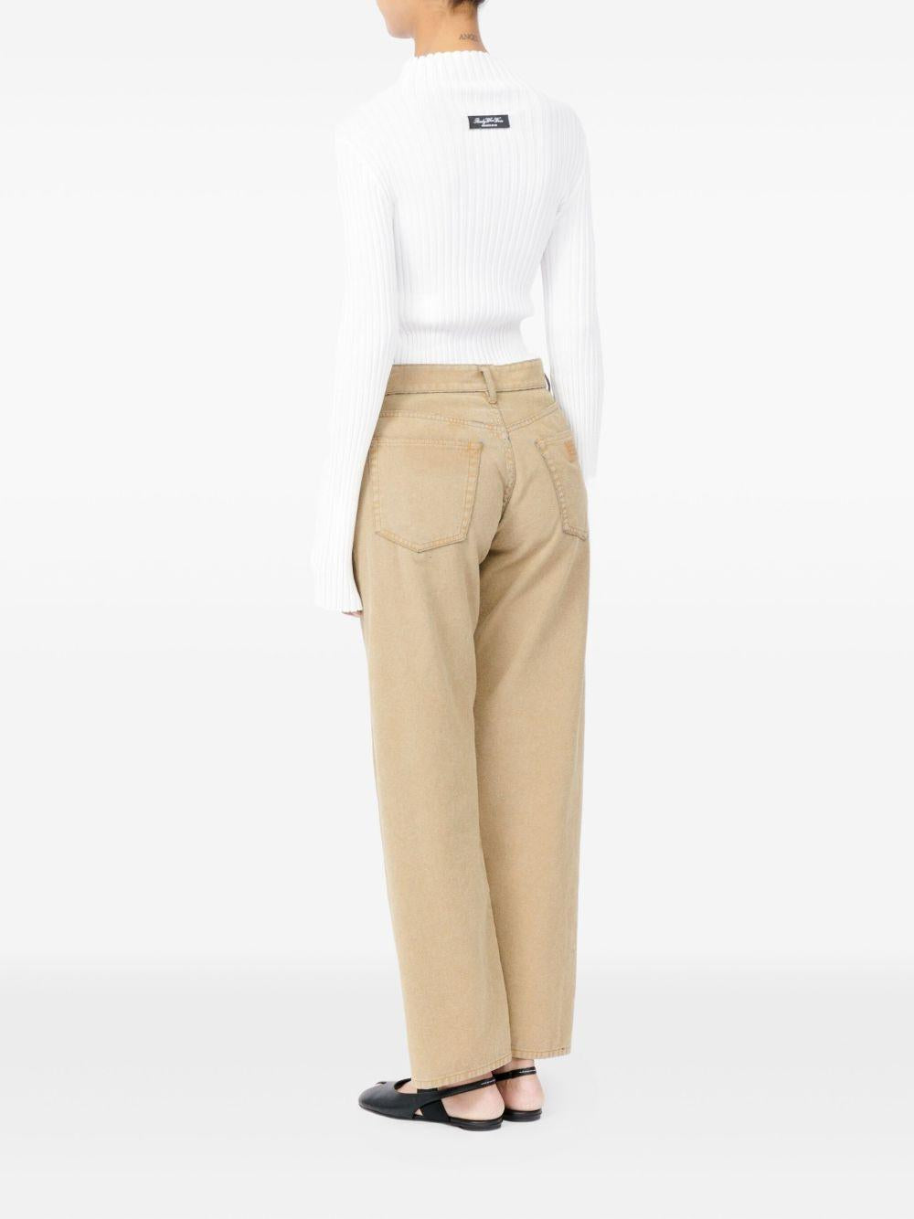 Jeans con bottoni in beige Mm6 maison margiela - donna 